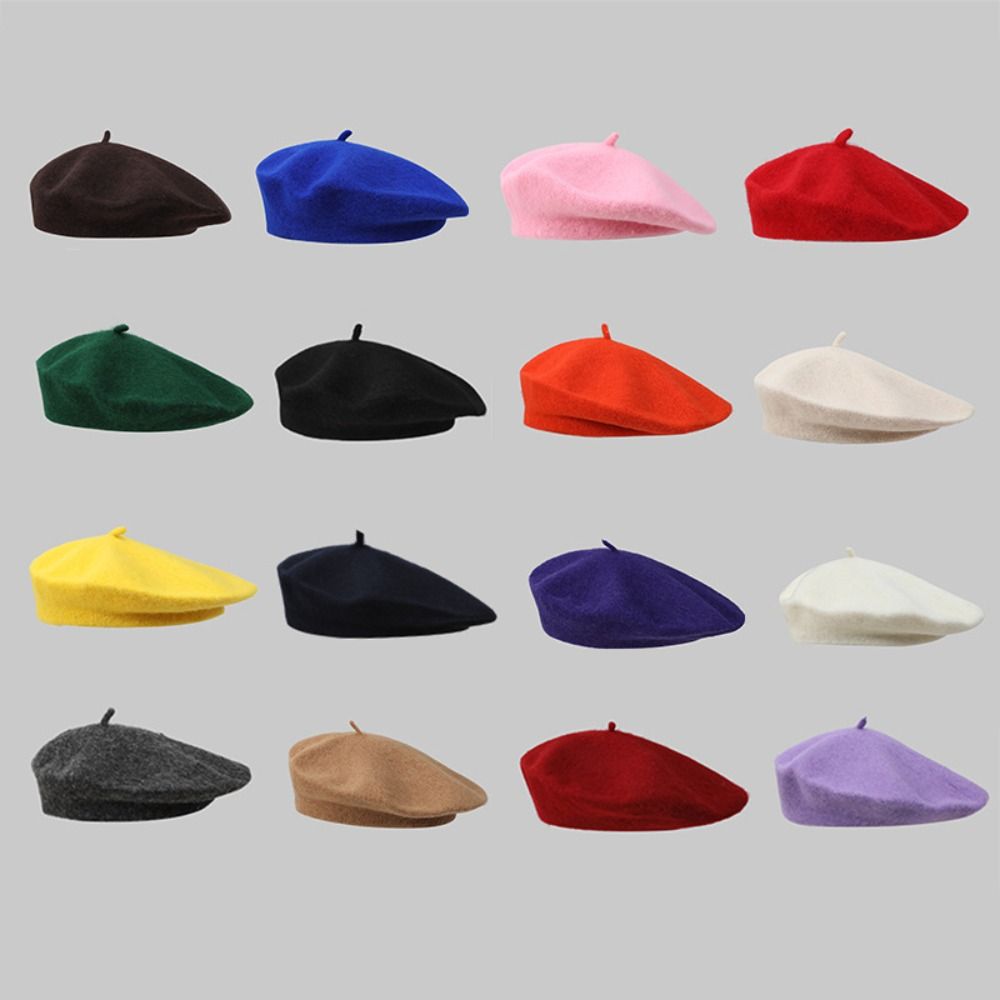 Moda quente inverno lã boinas  - Beret French Wool avaliação e preço